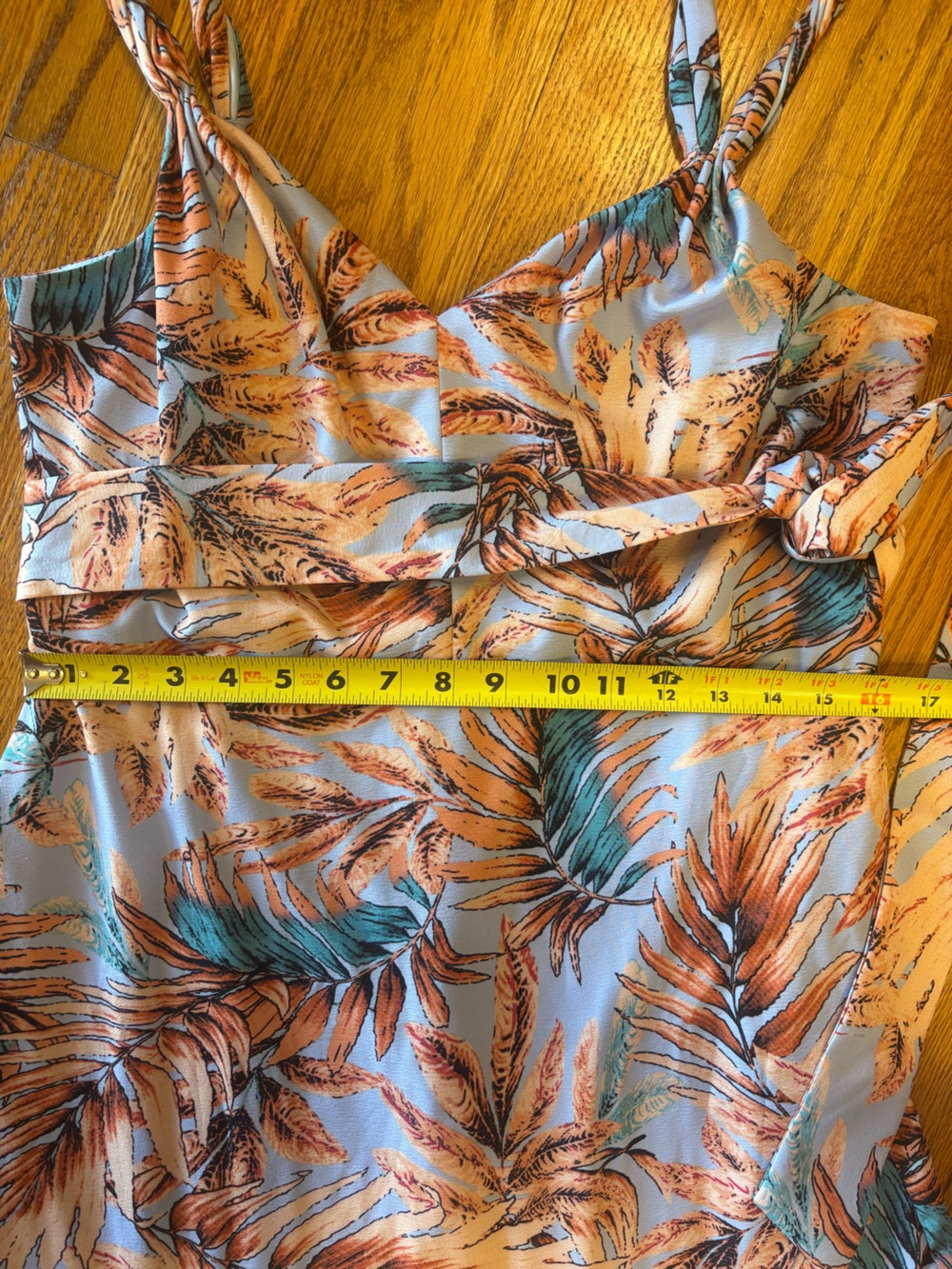 Sam Edelman Blue & Tan Tropical Print Maxi Dress - Picture 11 of 12